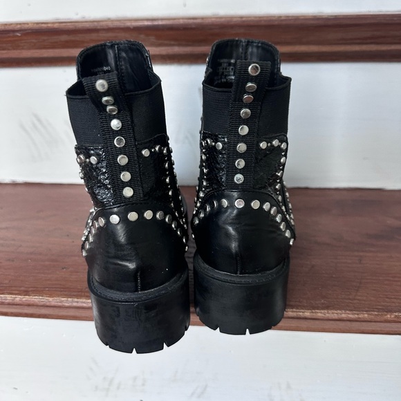 Zara Black Studded Leather Boots - Picture 3 of 5